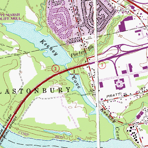 Topographic Map of Keeney Cove, CT
