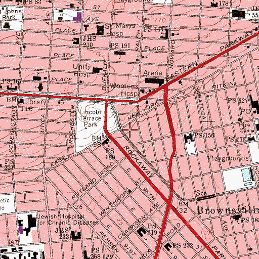 Topographic Map of Teachers Preparatory Secondary School, NY