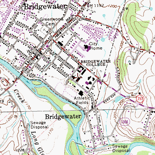 Topographic Map of Alexander Mack Memorial Library, VA
