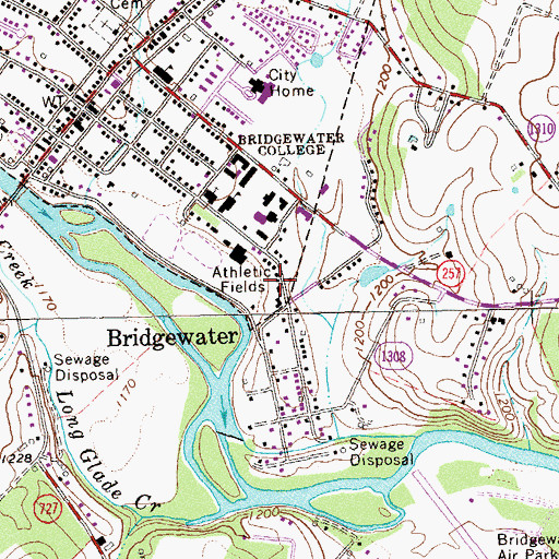 Topographic Map of Bicknell House, VA