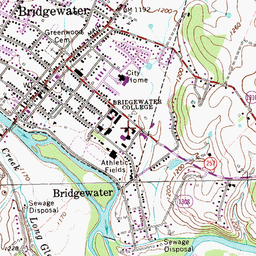 Topographic Map of Blue Ridge Hall, VA