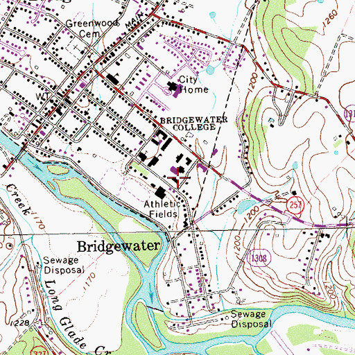 Topographic Map of Cole Hall, VA