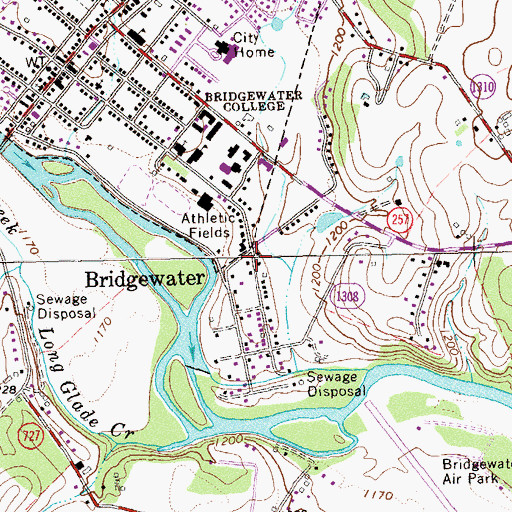 Topographic Map of College Stables, VA