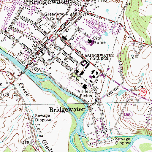 Topographic Map of Flory Hall, VA