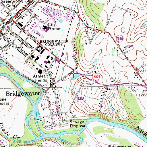 Topographic Map of Funkhouser Center for Health and Wellness, VA