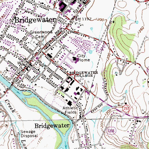 Topographic Map of Geisert Hall, VA