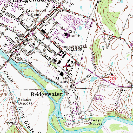 Topographic Map of Kline Campus Center, VA