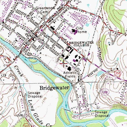 Topographic Map of Memorial Hall, VA