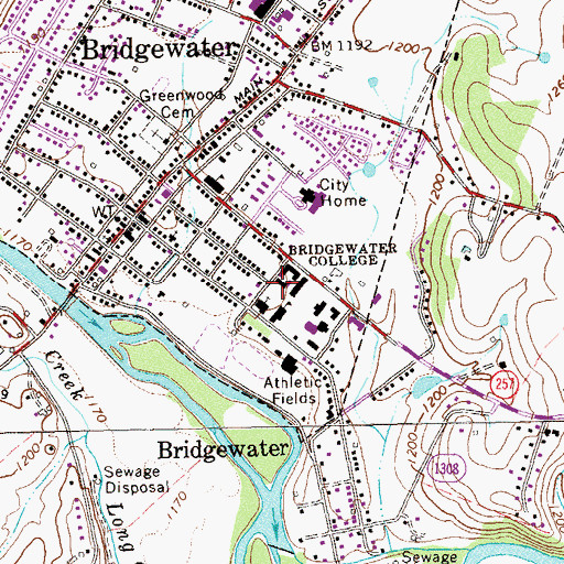 Topographic Map of Wright Hall, VA