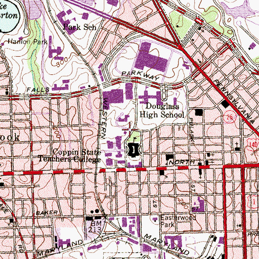 Topographic Map of Daley Hall, MD