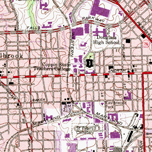 Topographic Map of Nurse Center, MD