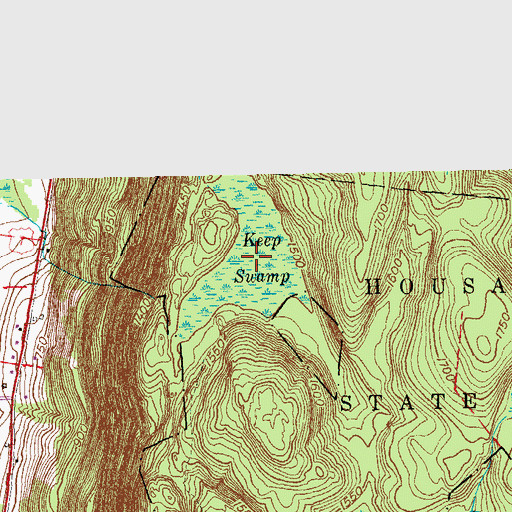 Topographic Map of Keep Swamp, CT
