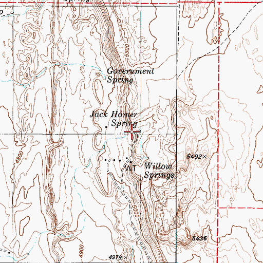 Topographic Map of Jack Homer Spring, AZ
