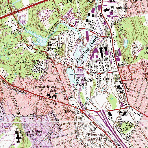 Topographic Map of Kellogg Pond, CT