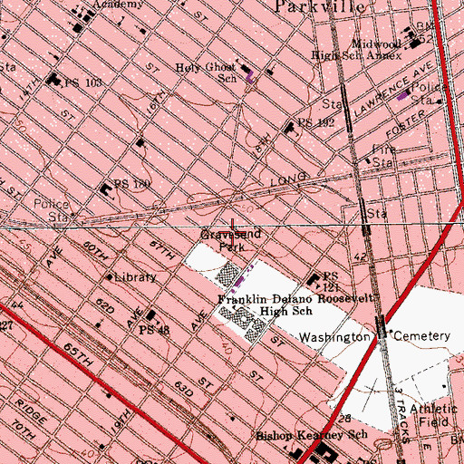 Topographic Map of Yeshiva Karlin Stolin, NY