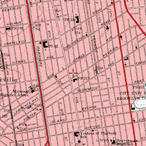 Topographic Map of Yeshiva Ketana of Bensonhurst, NY