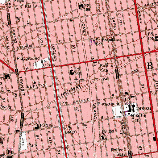 Topographic Map of Yeshivat Ateret Torah School, NY
