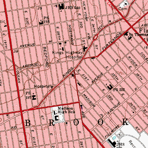 Topographic Map of Yeshivat Mizrachi L'Banim, NY