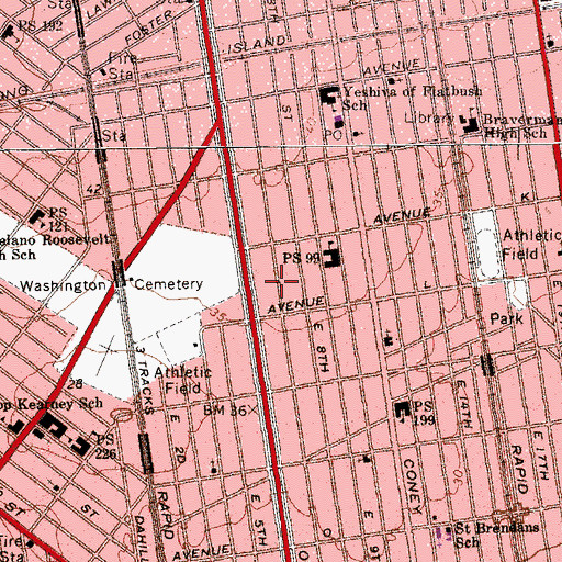 Topographic Map of Yeshivat Shaare Rahamim, NY
