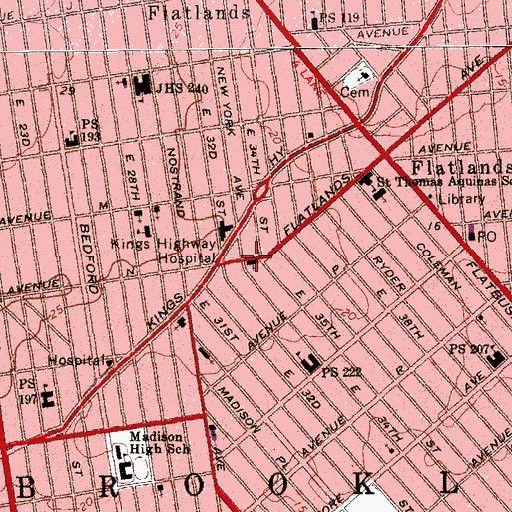 Topographic Map of Congregation Adath Yeshuron, NY