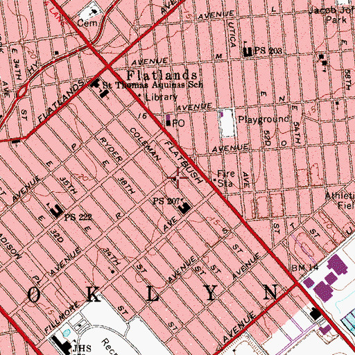 Topographic Map of Holy Trinity Lutheran Church, NY