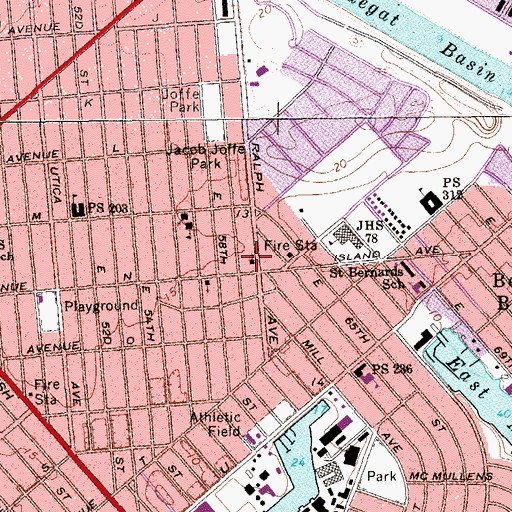 Topographic Map of Kingslawn Presbyterian Church, NY