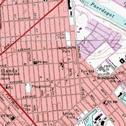 Topographic Map of Mary Queen of Heaven Church, NY
