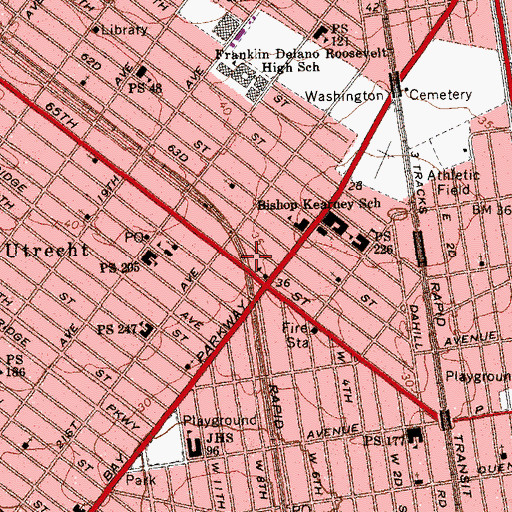 Topographic Map of Yeshiva Chasdei Torah, NY