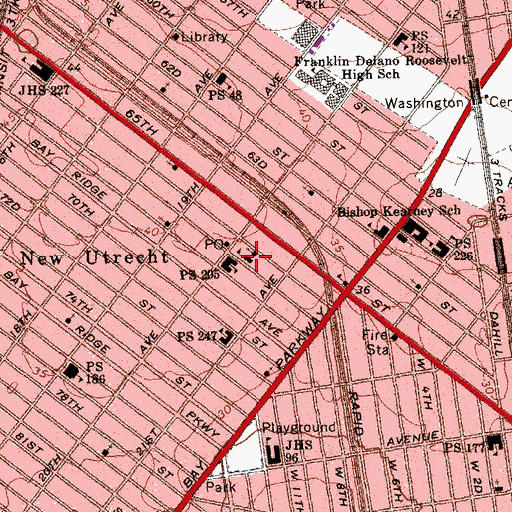 Topographic Map of Yeshiva Ketana Shaarei Torah, NY