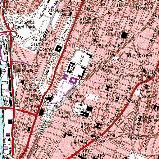 Topographic Map of Kipp Academy Charter School, NY