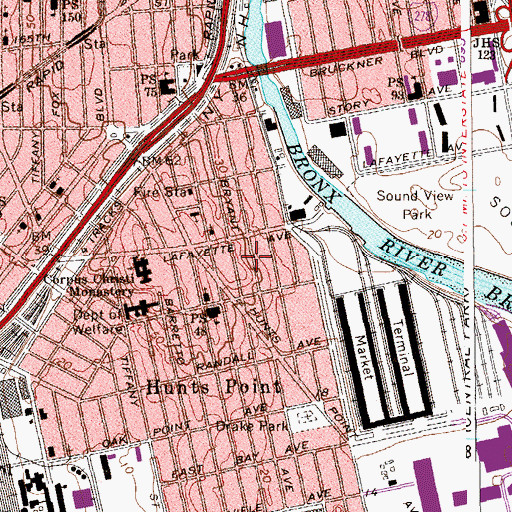 Topographic Map of Middle School 201, NY