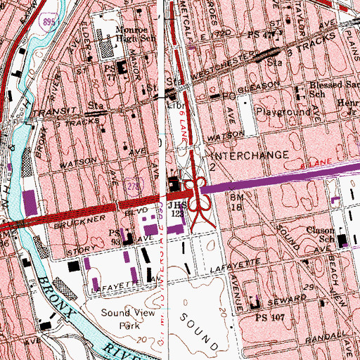 Topographic Map of New School for Arts and Sciences, NY