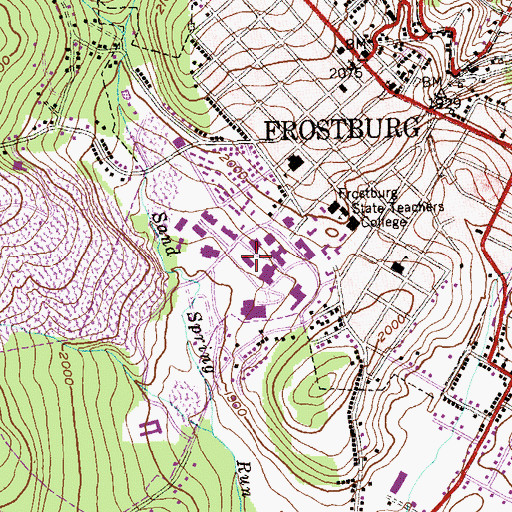 Topographic Map of Lewis J. Ort Library, MD