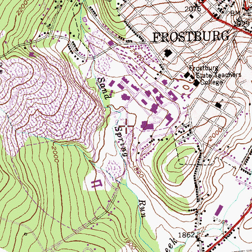 Topographic Map of Bobcat Stadium, MD