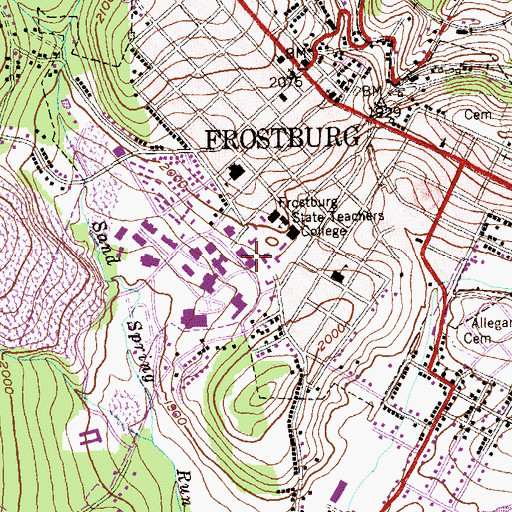 Topographic Map of Compton Science Center, MD