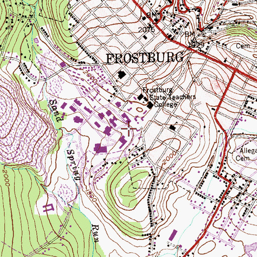 Topographic Map of Performing Arts Center, MD