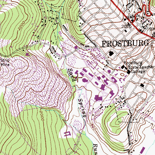 Topographic Map of Sand Spring, MD