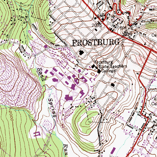 Topographic Map of Tawes Hall, MD