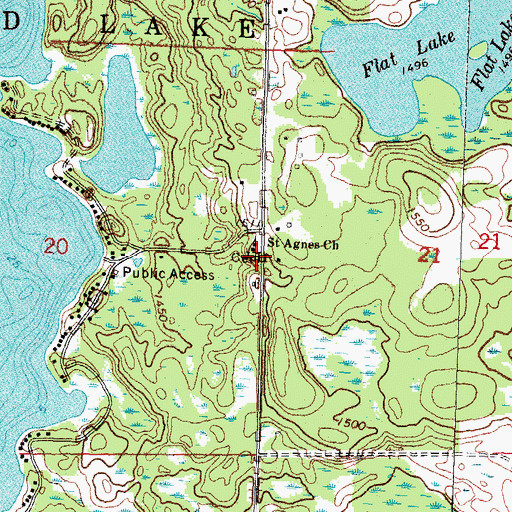 Topographic Map of Saint Agnes Catholic Cemetery, MN