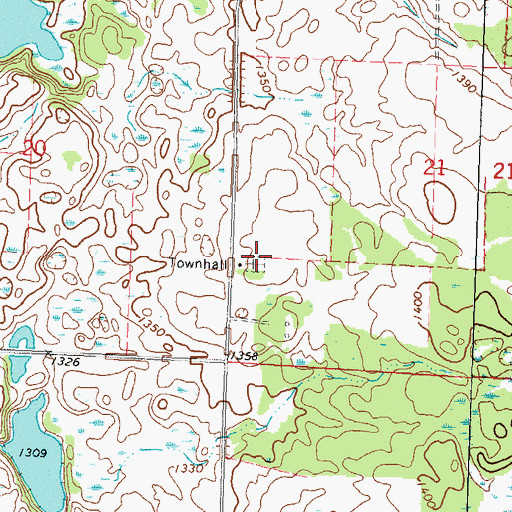 Topographic Map of North Duane Cemetery, MN