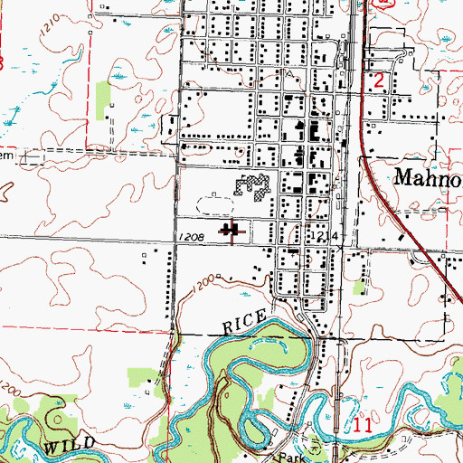 Topographic Map of Meritcare Mahnomen Clinic, MN