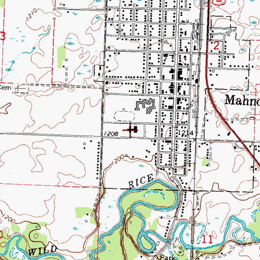 Topographic Map of Mahnomen Health Center, MN