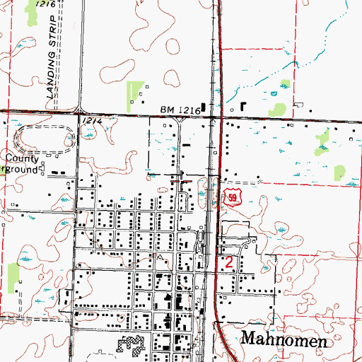 Topographic Map of Assembly of God Church, MN
