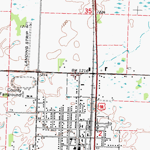 Topographic Map of Nee Gon Nee Lutheran Church, MN