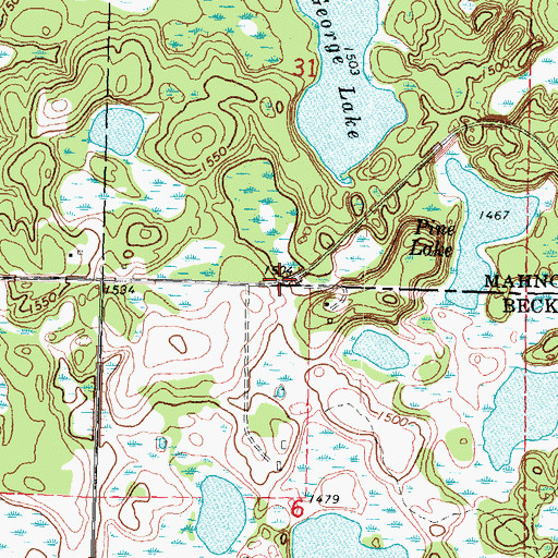 Topographic Map of Ox-Bow Resort and Campground, MN