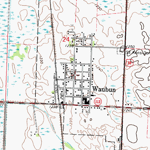 Topographic Map of Trinity Lutheran Church, MN