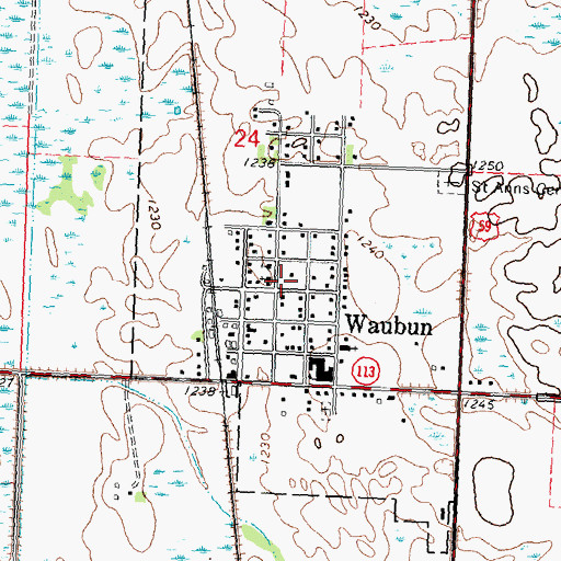 Topographic Map of Circle of Faith Congregational Church, MN