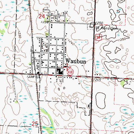 Topographic Map of Saint Ann's Catholic Church, MN