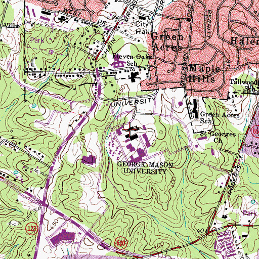 Topographic Map of Finley Building, VA