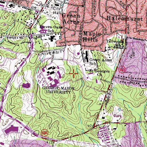 Topographic Map of Franklin Hall, VA